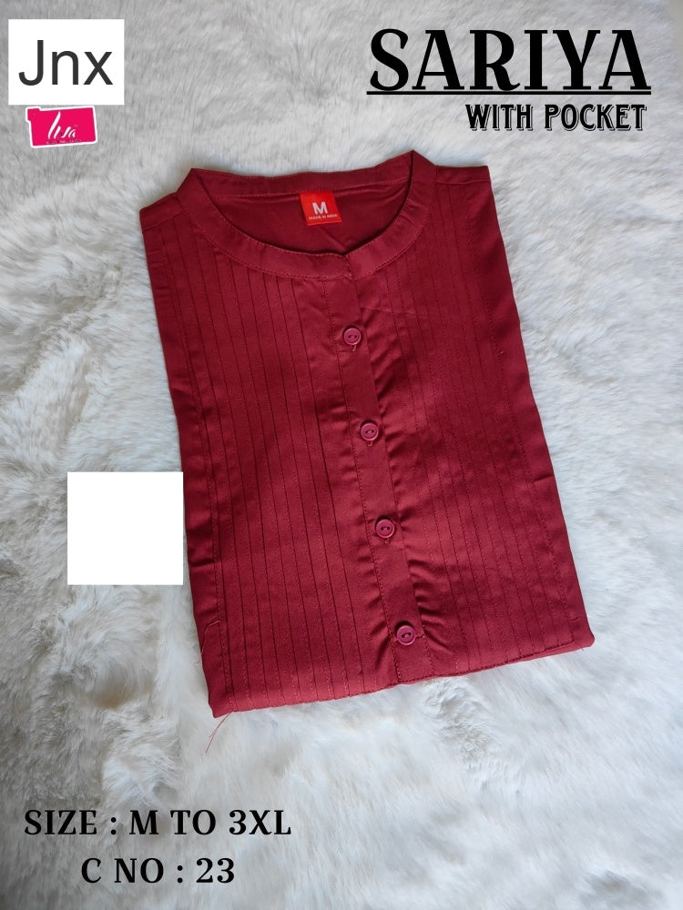 Sariya 2706 Jnx Rayon Kurti With Pocket Wholesale Price