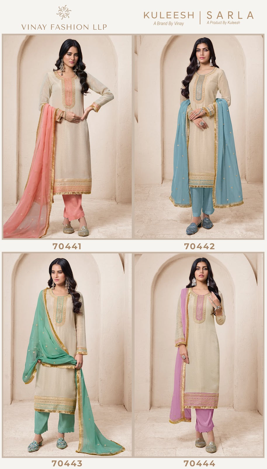 Sarla Kuleesh Vinay Fashion Llp Viscose Organza Pant Style Suits Manufacturer Ahmedabad