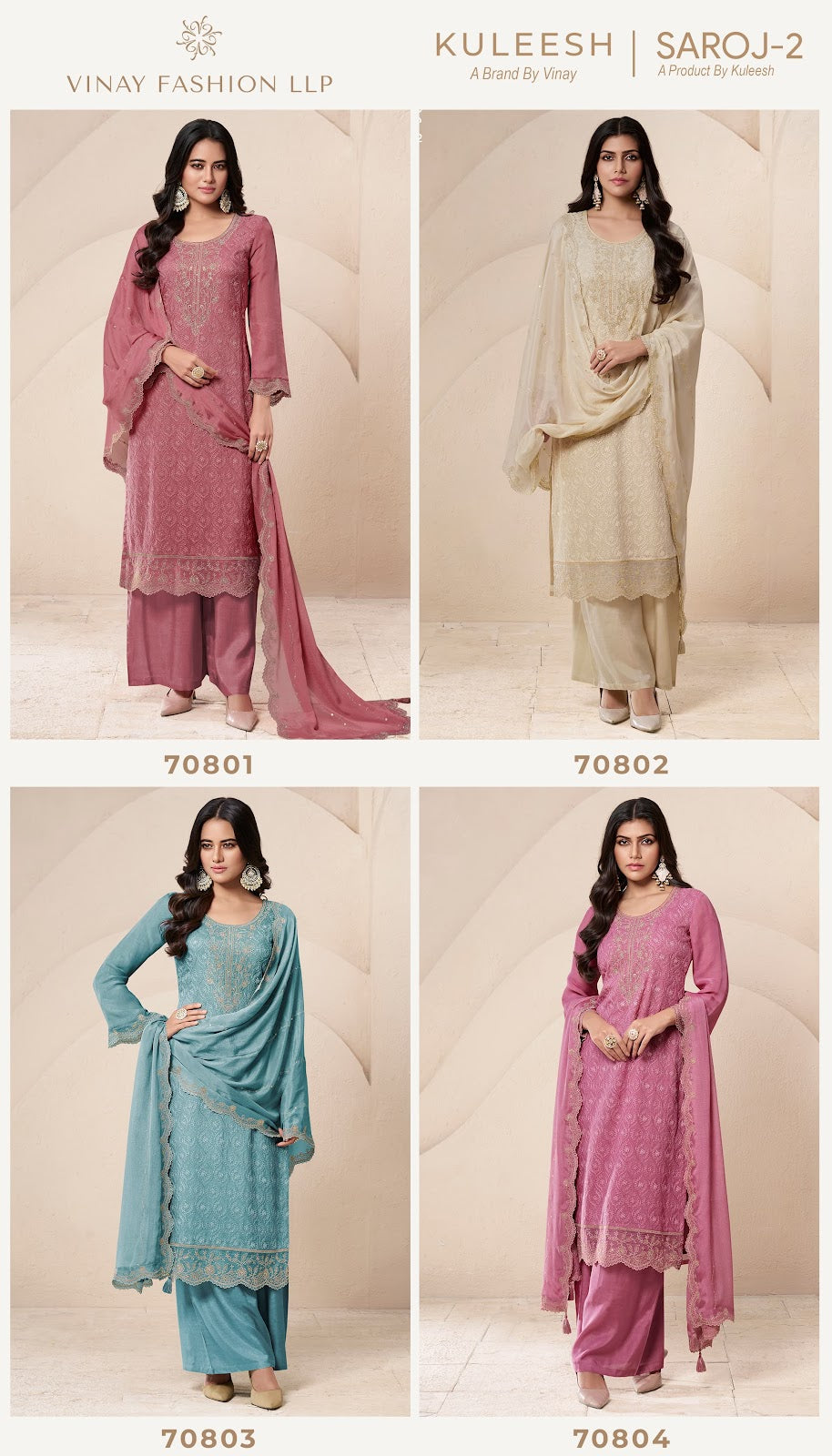 Saroj 2 Kuleesh Vinay Fashion Llp Organza Pant Style Suits Wholesaler Ahmedabad