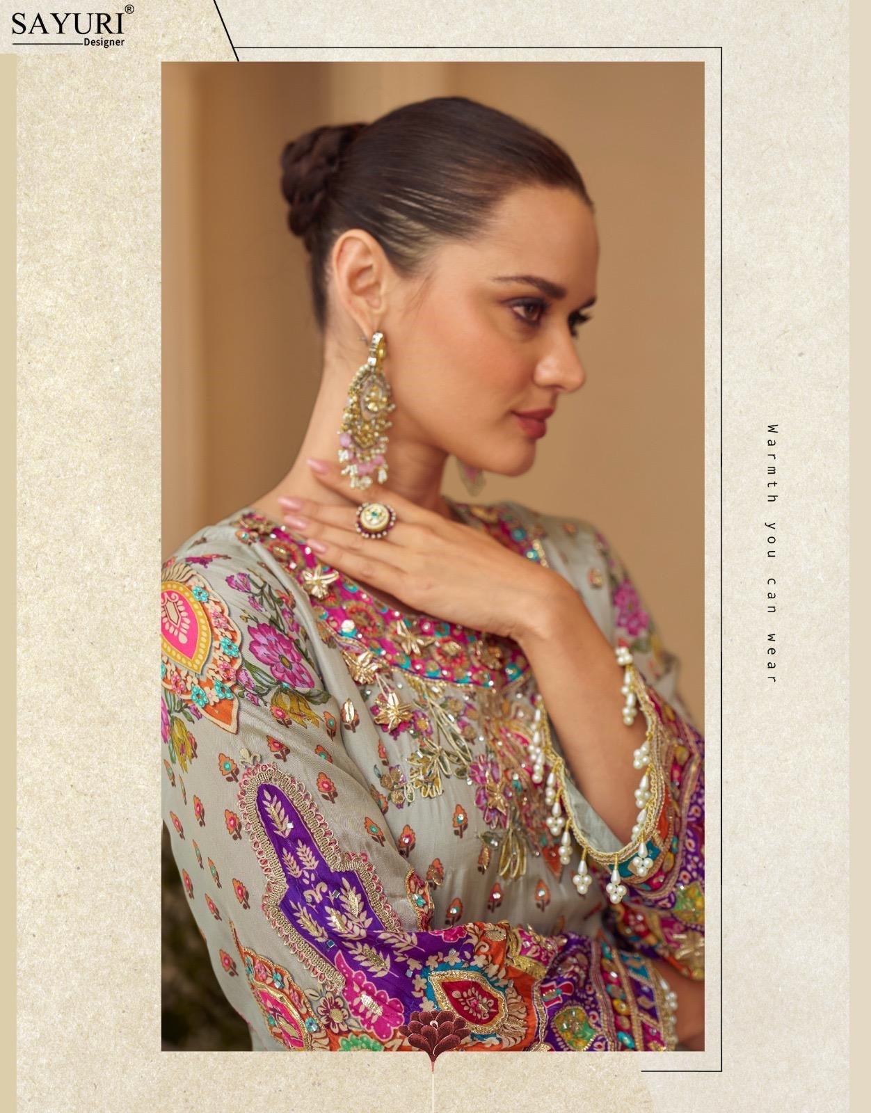 Sarthi Sayuri Crape Silk Readymade Plazzo Style Suits Manufacturer Gujarat