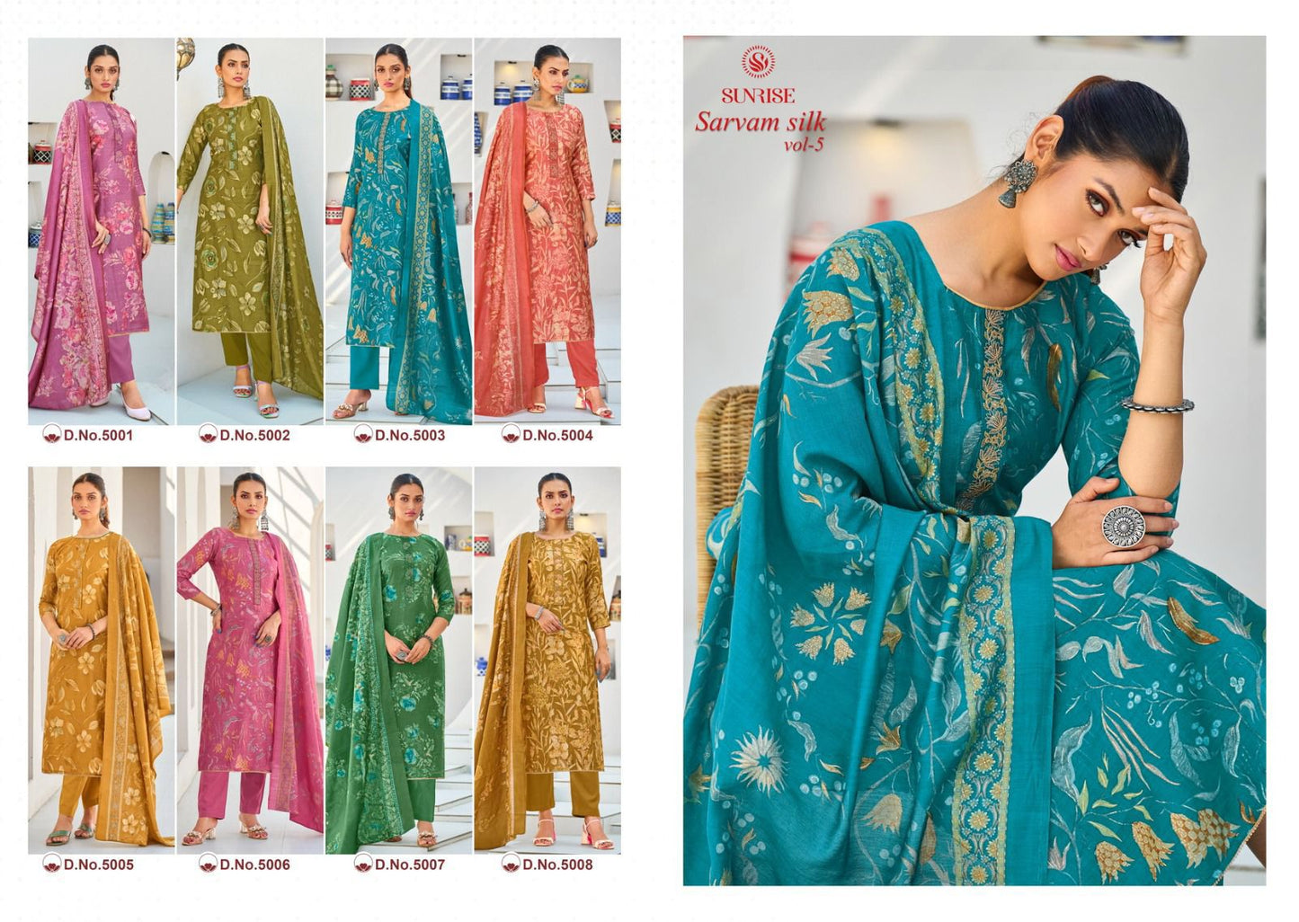 Sarvam Silk Vol 5 Sunrise Modal Silk Pant Style Suits Wholesaler Ahmedabad