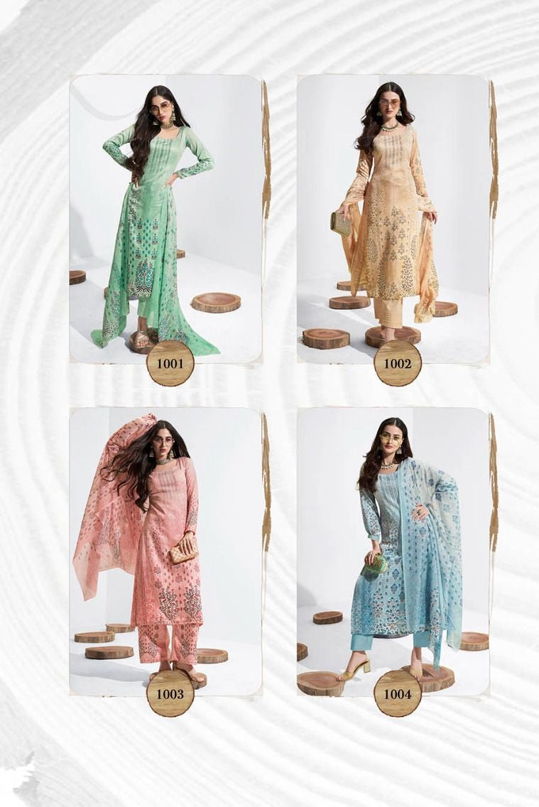 Sassa Isabella Cotton Satin Pant Style Suits Exporter India