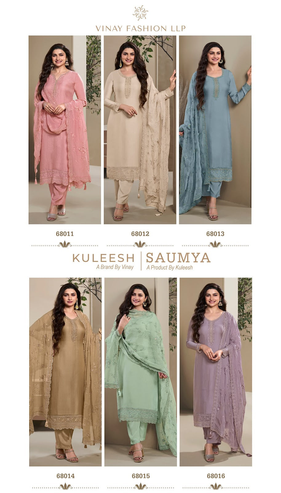 Saumya Kuleesh Vinay Fashion Llp Silk Pant Style Suits Exporter