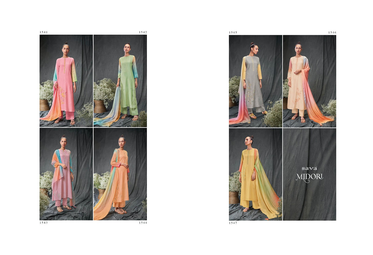 Sava Midori Ganga Bemberg Muslin Plazzo Style Suits