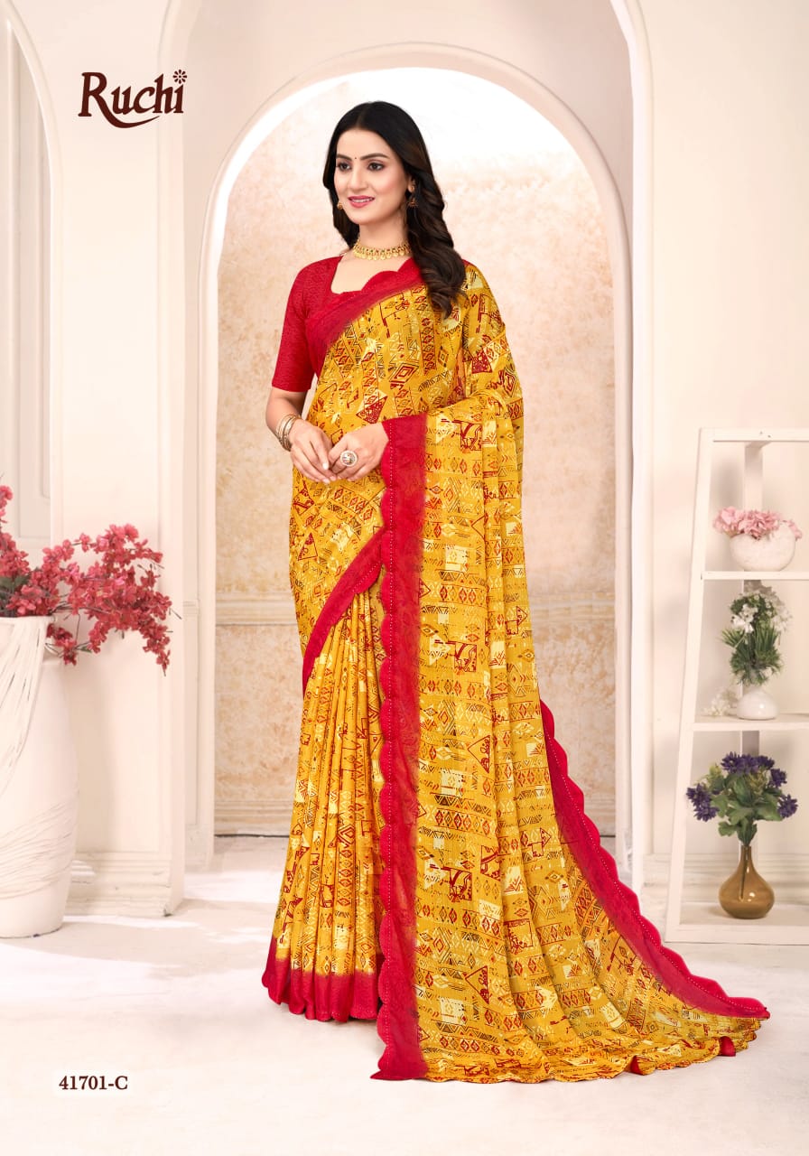 Savera 12 Ruchi Chiffon Sarees Supplier Ahmedabad