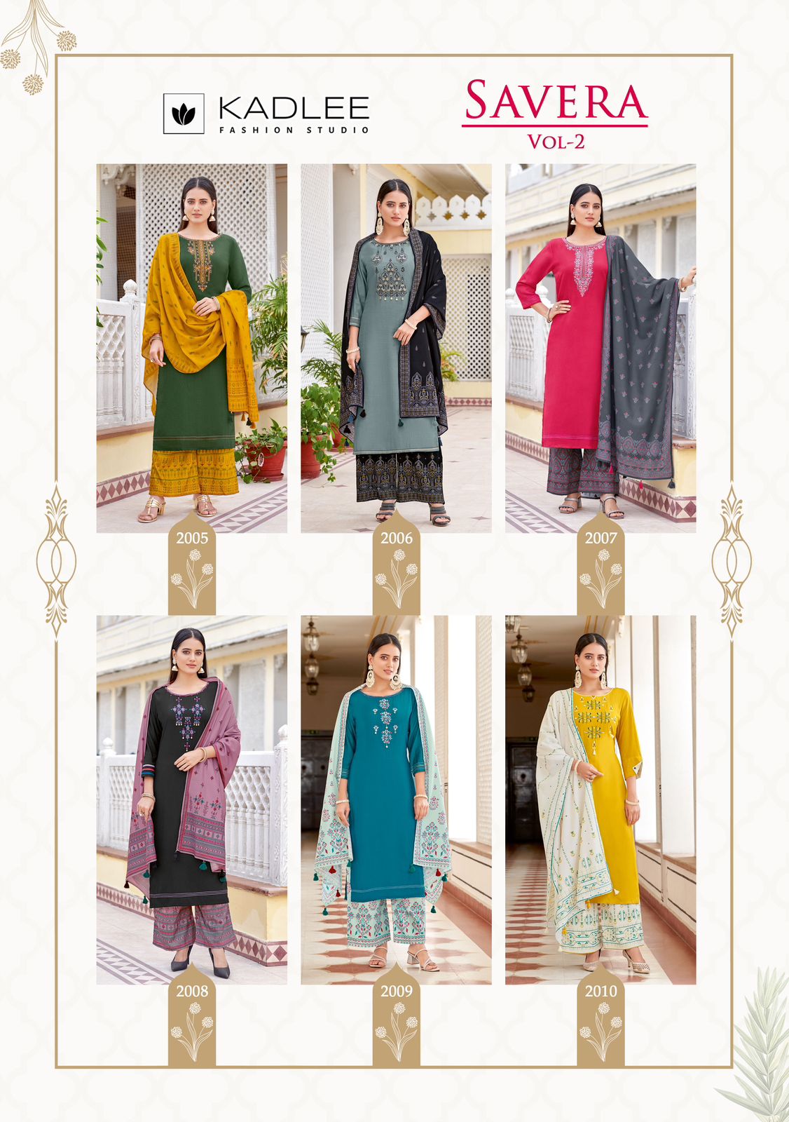 Savera Vol 2 Kadlee Heavy Rayon Readymade Plazzo Style Suits Supplier Ahmedabad