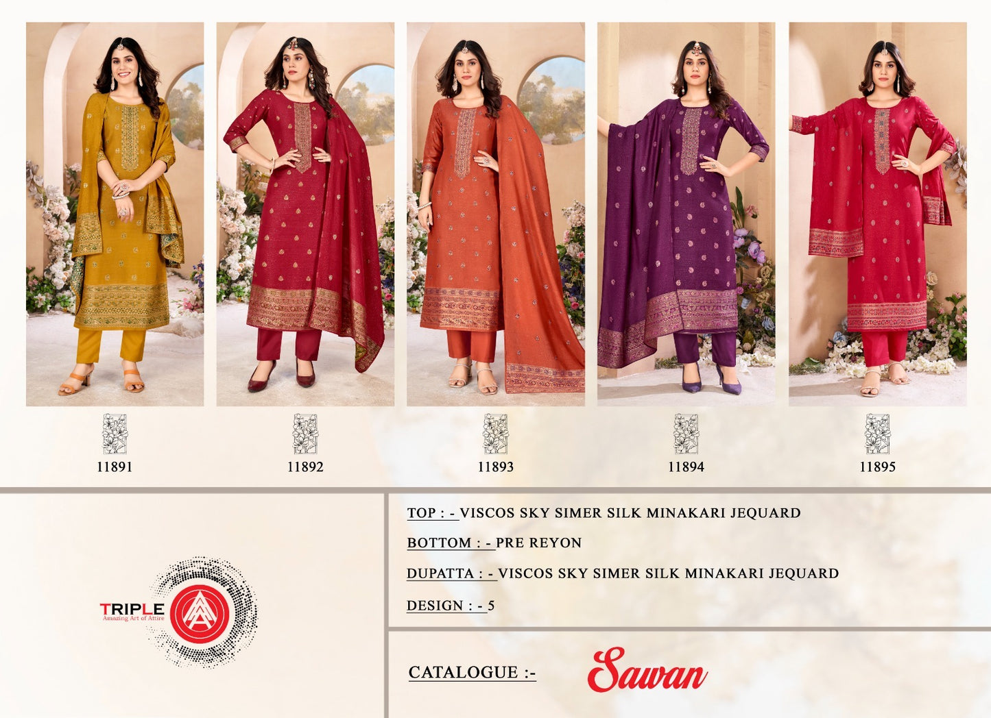 Sawan Triple Aaa Viscose Pant Style Suits Wholesaler India