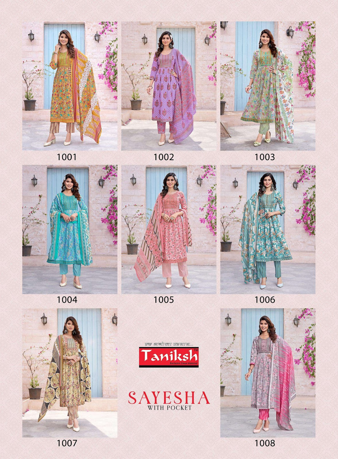 Sayesha Vol 1 Taniksh Cotton Cambric Readymade Pant Style Suits Supplier India