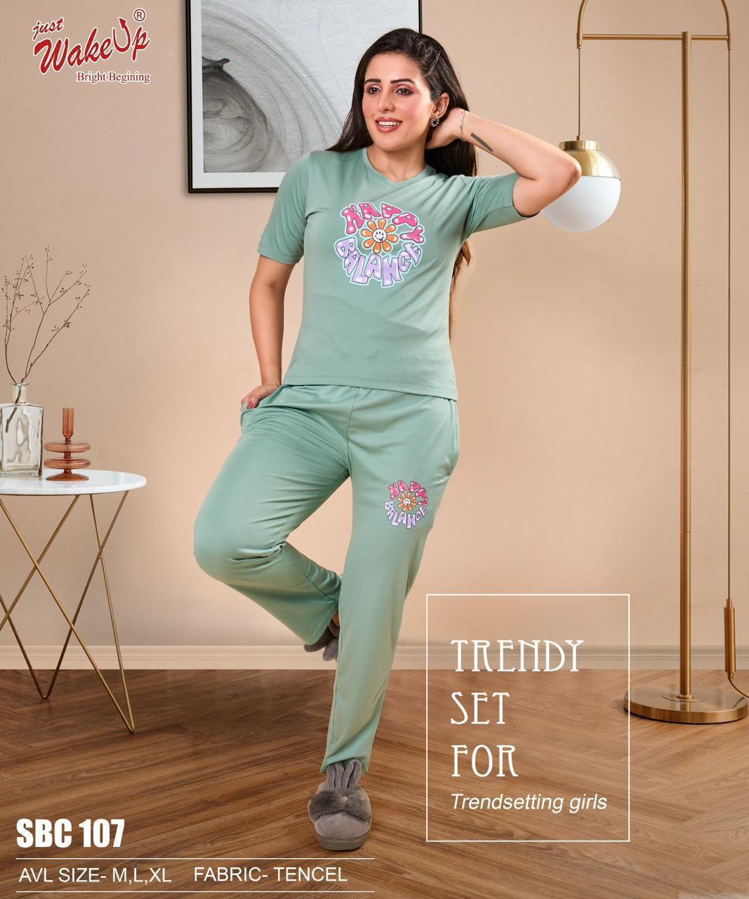 Sbc 107 Wakeup Tencil Pyjama Night Suits Exporter India