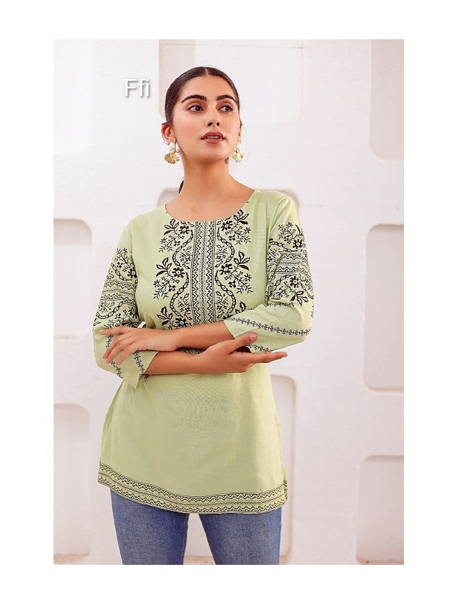 Sc Ffi Rayon Cotton Designer Long Top Supplier Ahmedabad