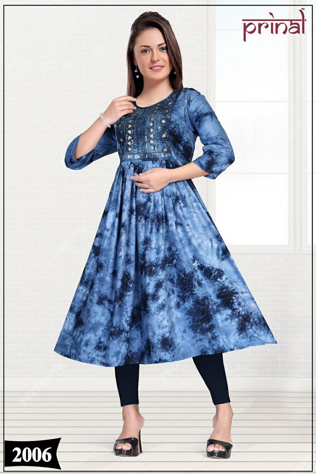 Scarlett Prinal Reyon Anarkali Kurtis Wholesaler