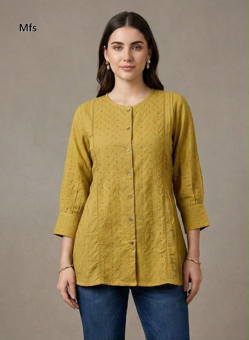 Schiffli Work 1506 Mfs Cotton Women Shirts Wholesaler Gujarat