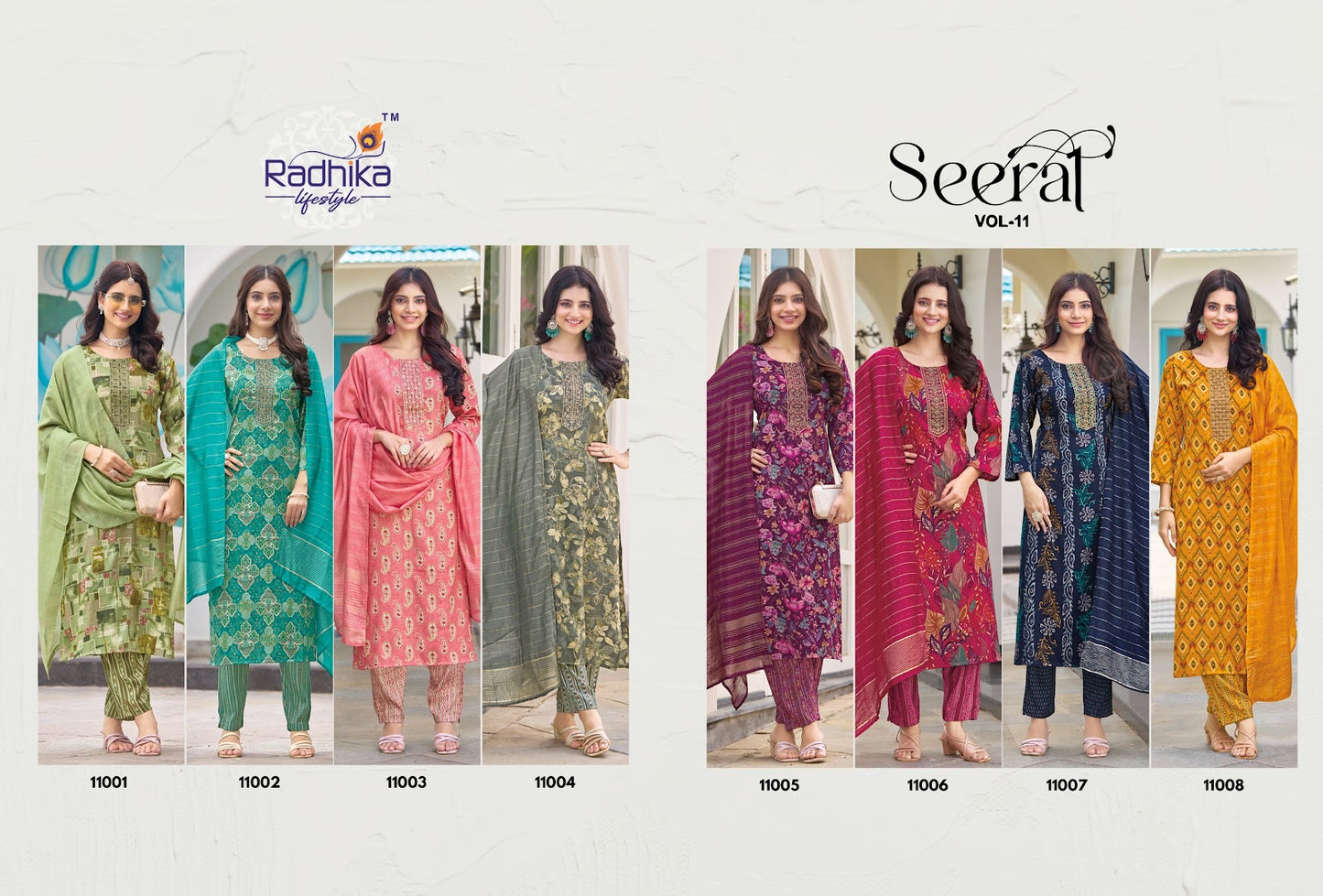 Seerat Vol 11 Radhika Lifestyle Rayon Readymade Pant Style Suits Wholesale Price