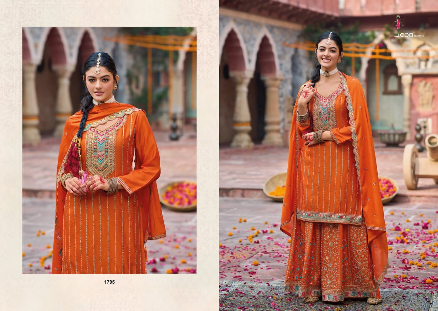 Sehenaaz Eba Lifestyle Chinon Readymade Suits Supplier India