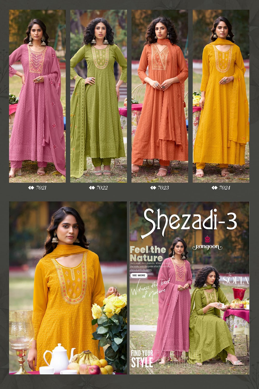 Sehzadi Vol 3 Rangoon Sifli Georgette Readymade Anarkali Suits Exporter