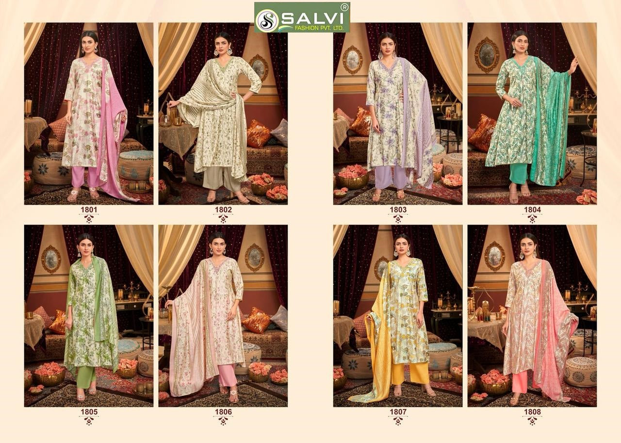 Selvina Silk Vol 18 Salvi Fashion Modal Silk Pant Style Suits Supplier Gujarat