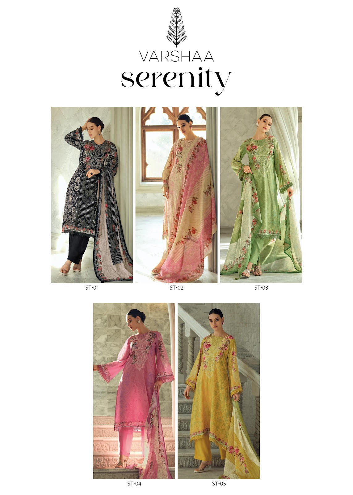 Serenity Varsha Fashions Cotton Pant Style Suits Supplier Ahmedabad