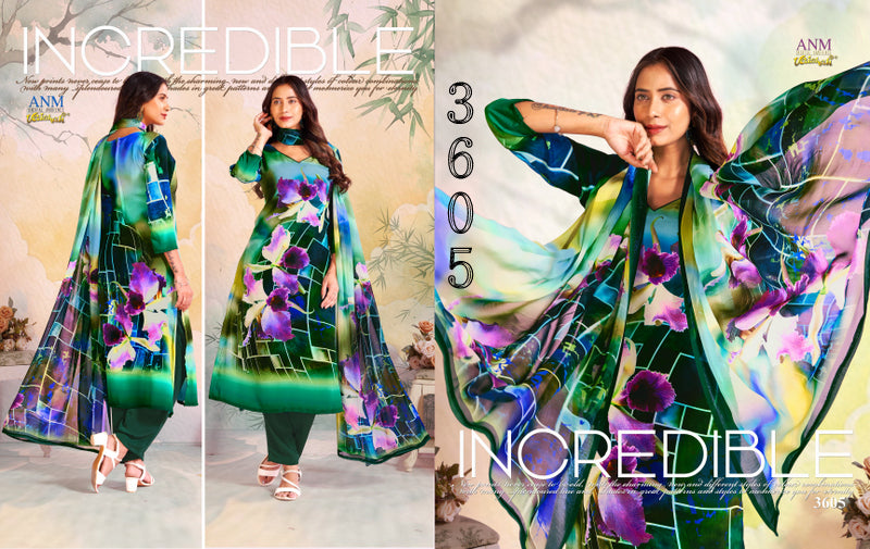 Series 3600 Vaishali Fashions Pure Crape Pant Style Suits Manufacturer India