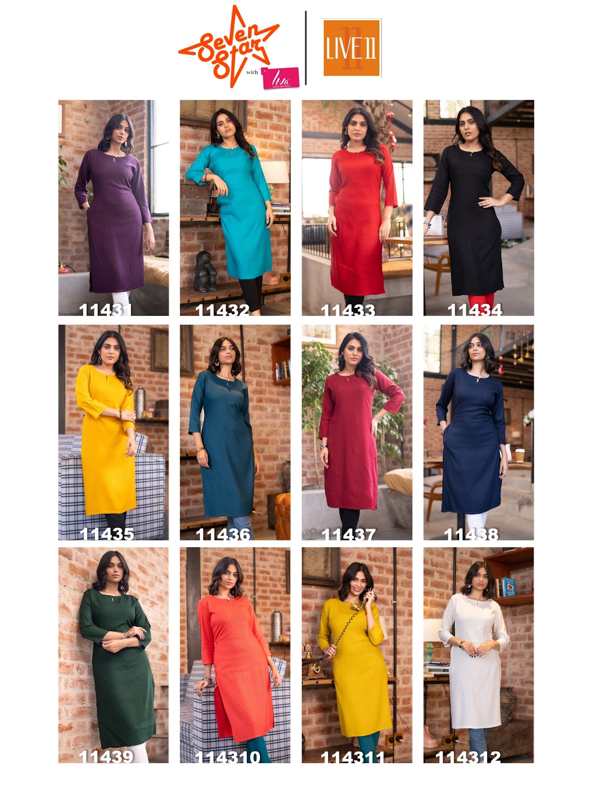 Seven Star Valas Rayon Knee Length Kurtis Supplier