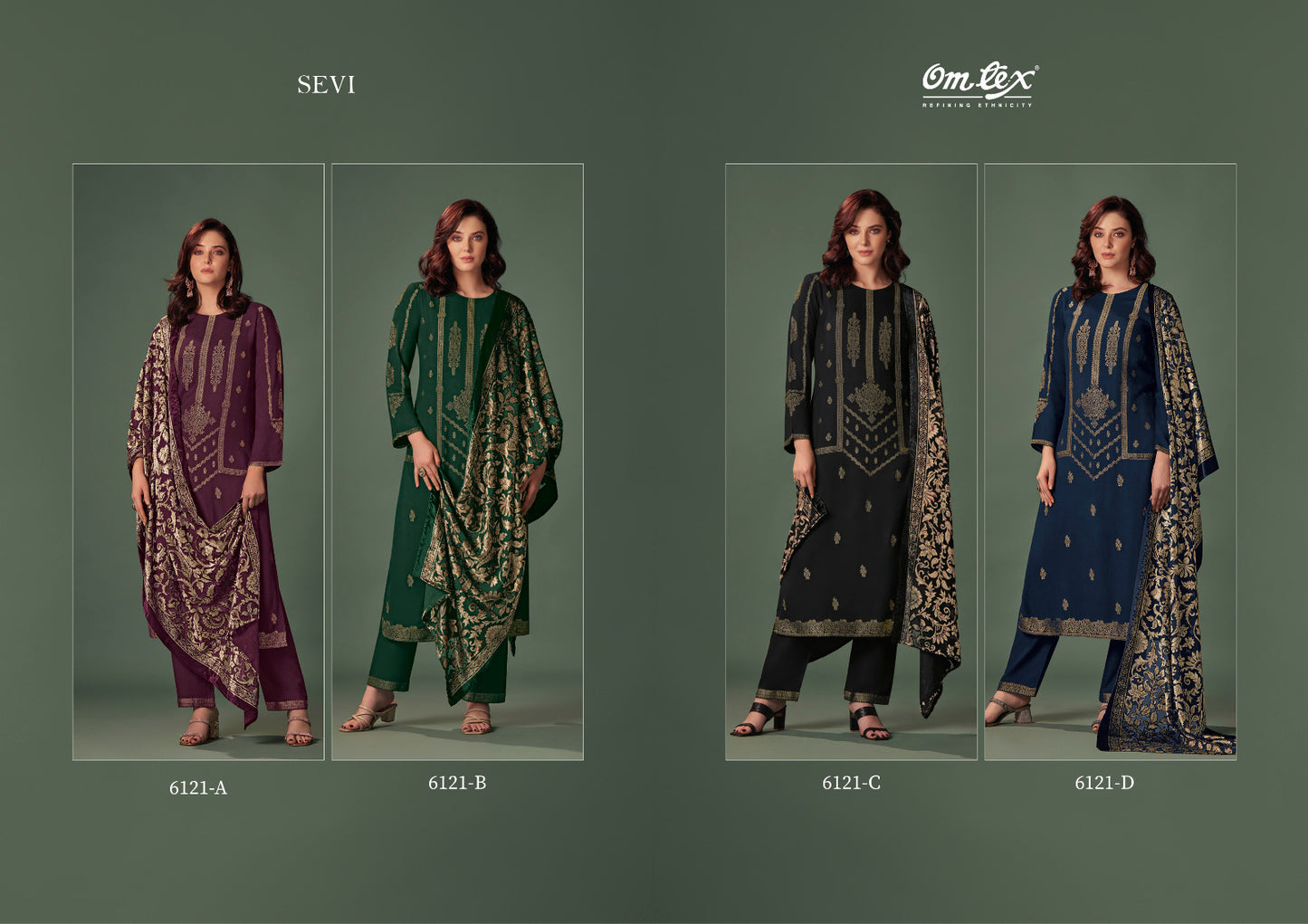 Sevi 6121 Omtex Pashmina Suits Manufacturer Ahmedabad