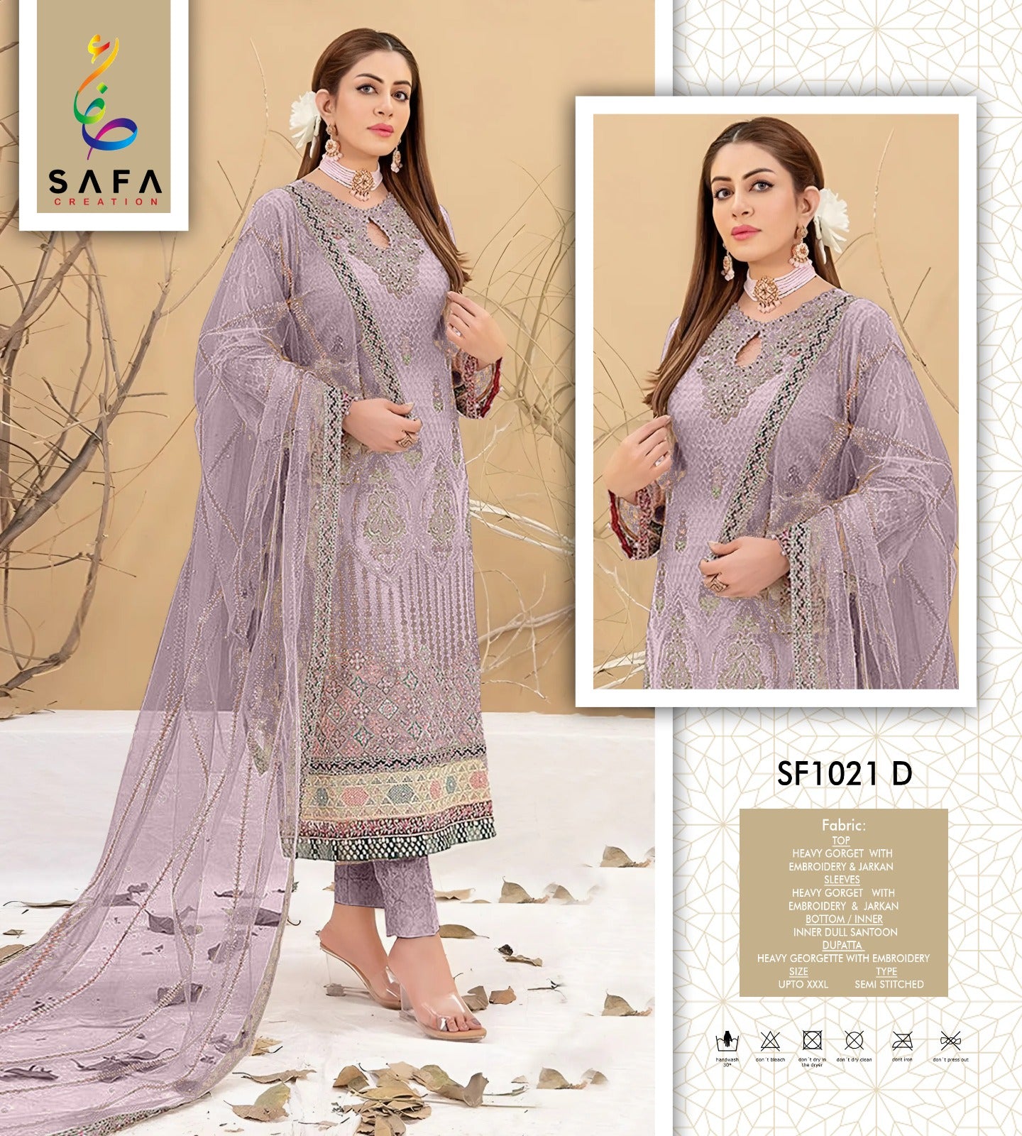 Sf-1021Abcd Safa Creation Georgette Pakistani Salwar Suits Supplier India