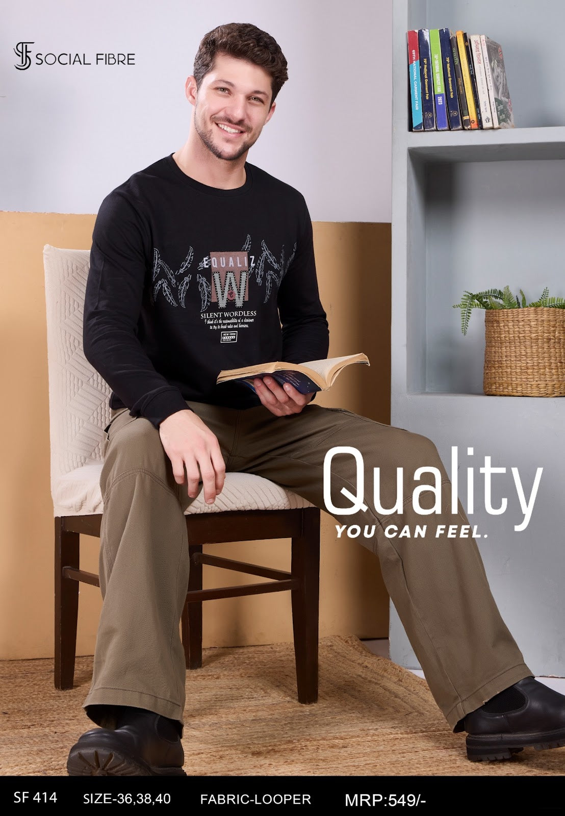 Sf 414 Social Fibre Cotton Looper Mens Tshirts Wholesaler Gujarat