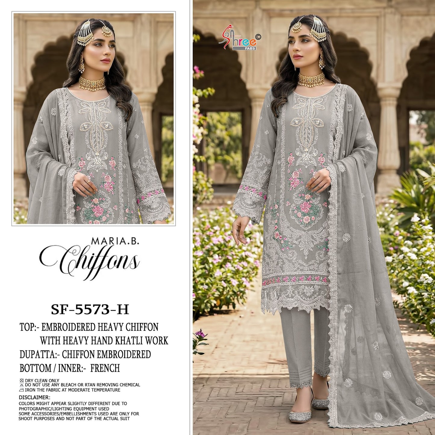 Sf 5573 Efgh Shree Fabs Chiffon Pakistani Salwar Suits Wholesale Rate