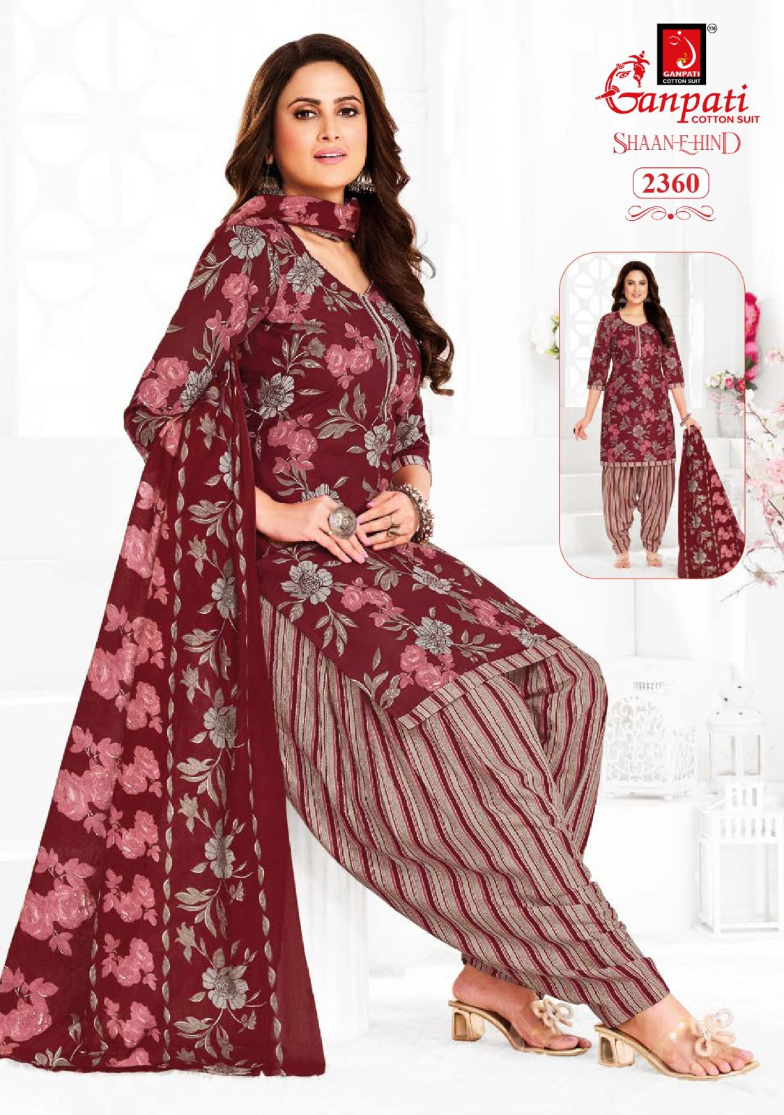 Shaan E Hind Vol 12 Ganpati Cotton Patiyala Style Suits Wholesale Price