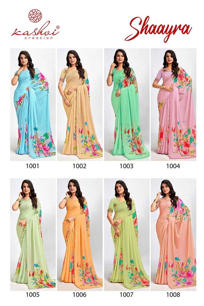 Shaayra Kashvi Creation Dull Moss Sarees Exporter
