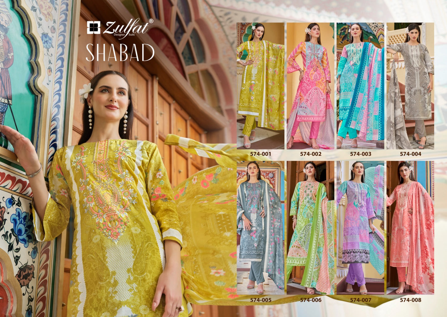 Shabad Zulfat Designer Cotton Pant Style Suits Exporter