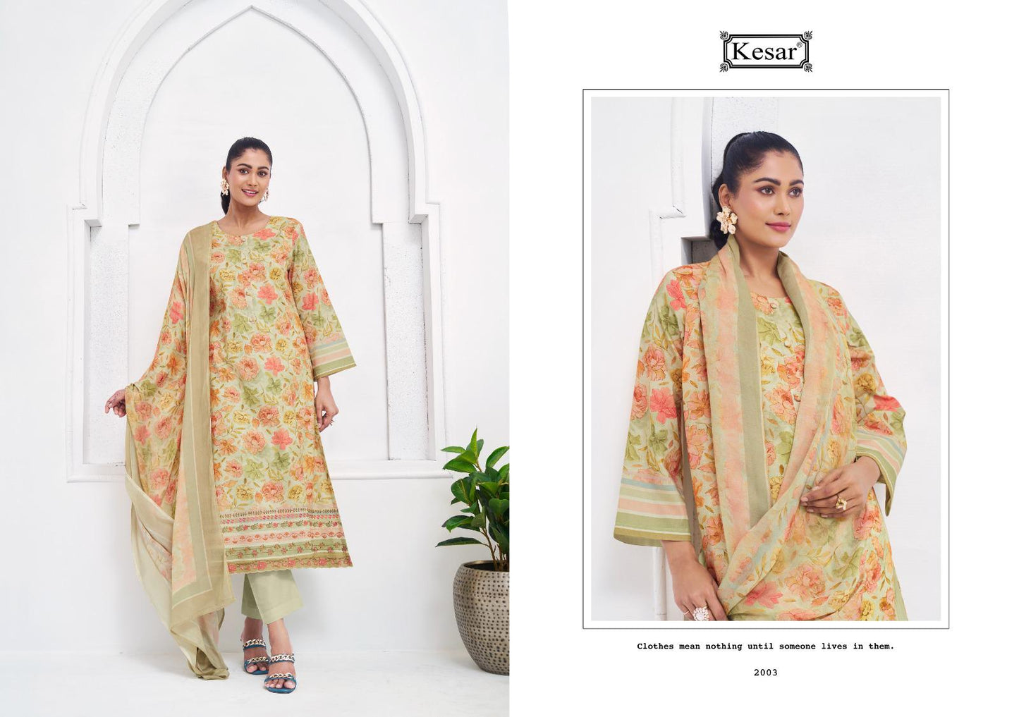 Shades Of Love 2 Kesar Pure Lawn Pant Style Suits Supplier Ahmedabad