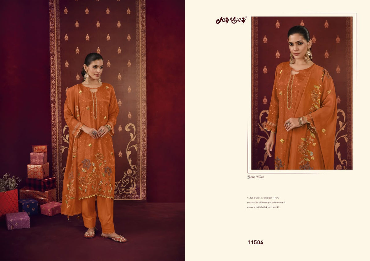 Shagun Ke Lifafe Jay Vijay Bemberg Pant Style Suits Supplier India