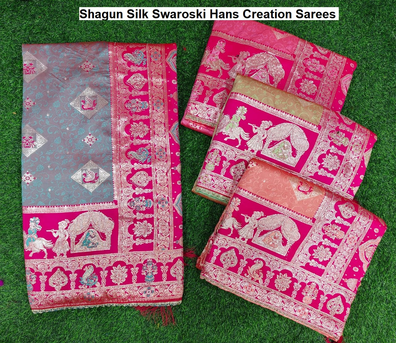Shagun Silk Swaroski Hans Creation Sarees Supplier India