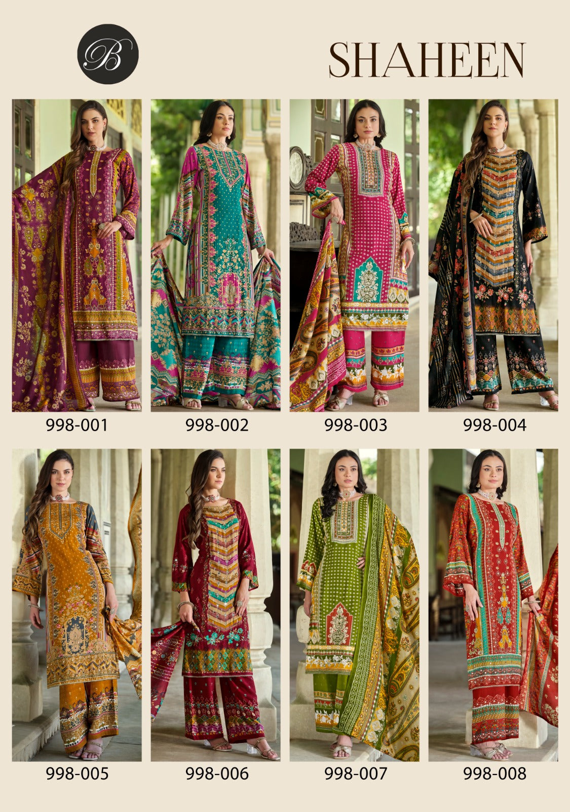Shaheen Belliza Designer Studio Viscose Rayon Karachi Salwar Suits Wholesale Rate
