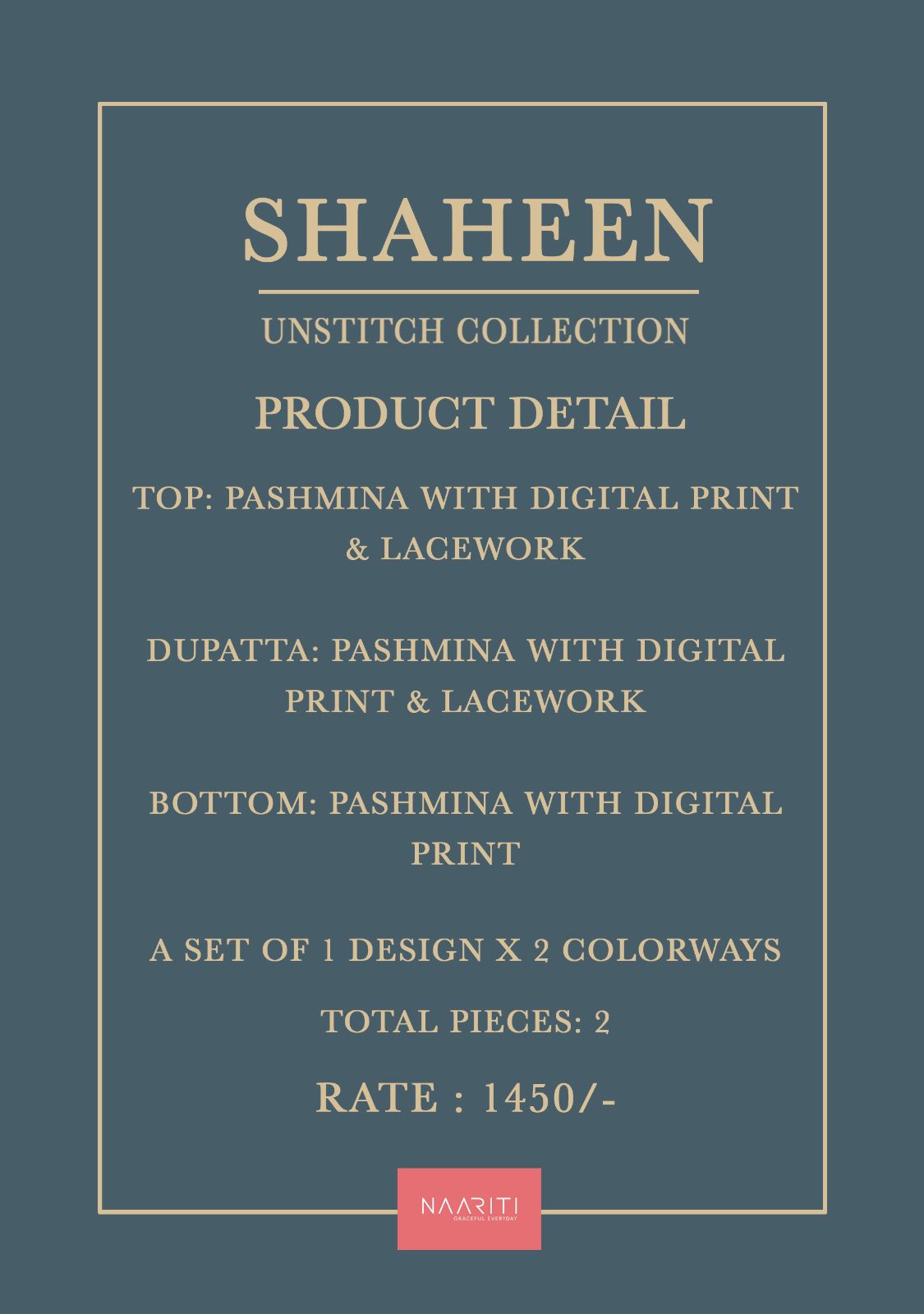Shaheen Naariti Pashmina Suits Manufacturer