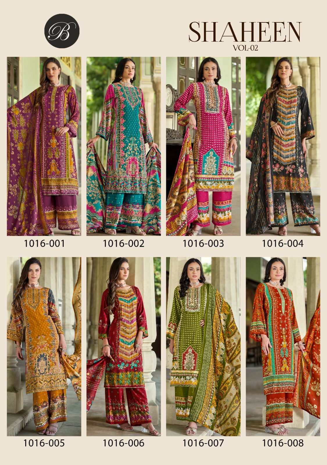 Shaheen Vol 2 Belliza Designer Studio Viscose Rayon Karachi Salwar Suits Exporter Ahmedabad
