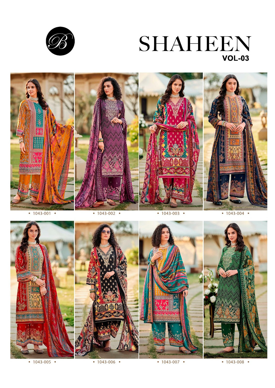 Shaheen Vol 3 Belliza Designer Studio Viscose Rayon Karachi Salwar Suits Wholesale