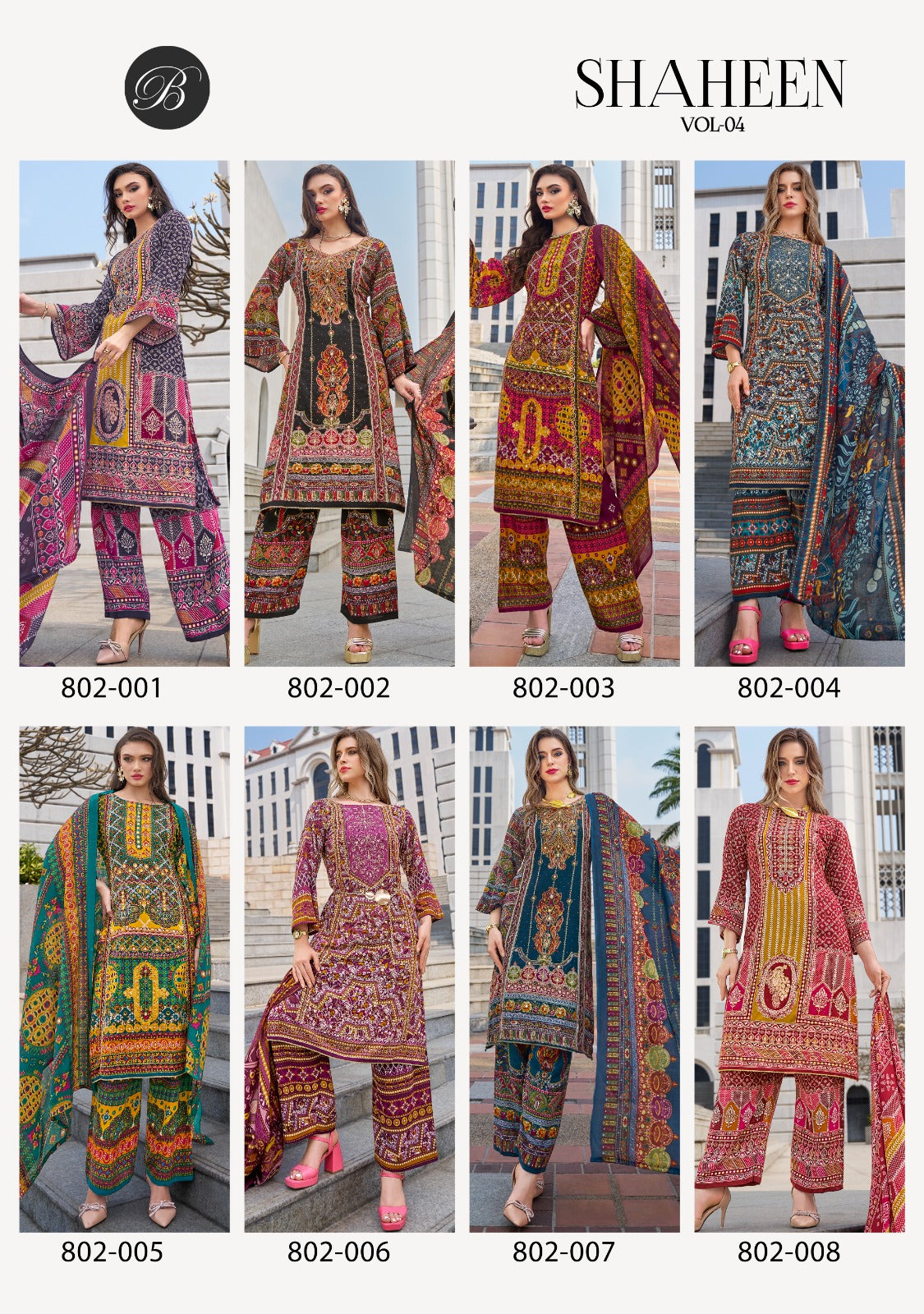 Shaheen Vol 4 Belliza Designer Studio Viscose Rayon Karachi Salwar Suits Wholesale Rate