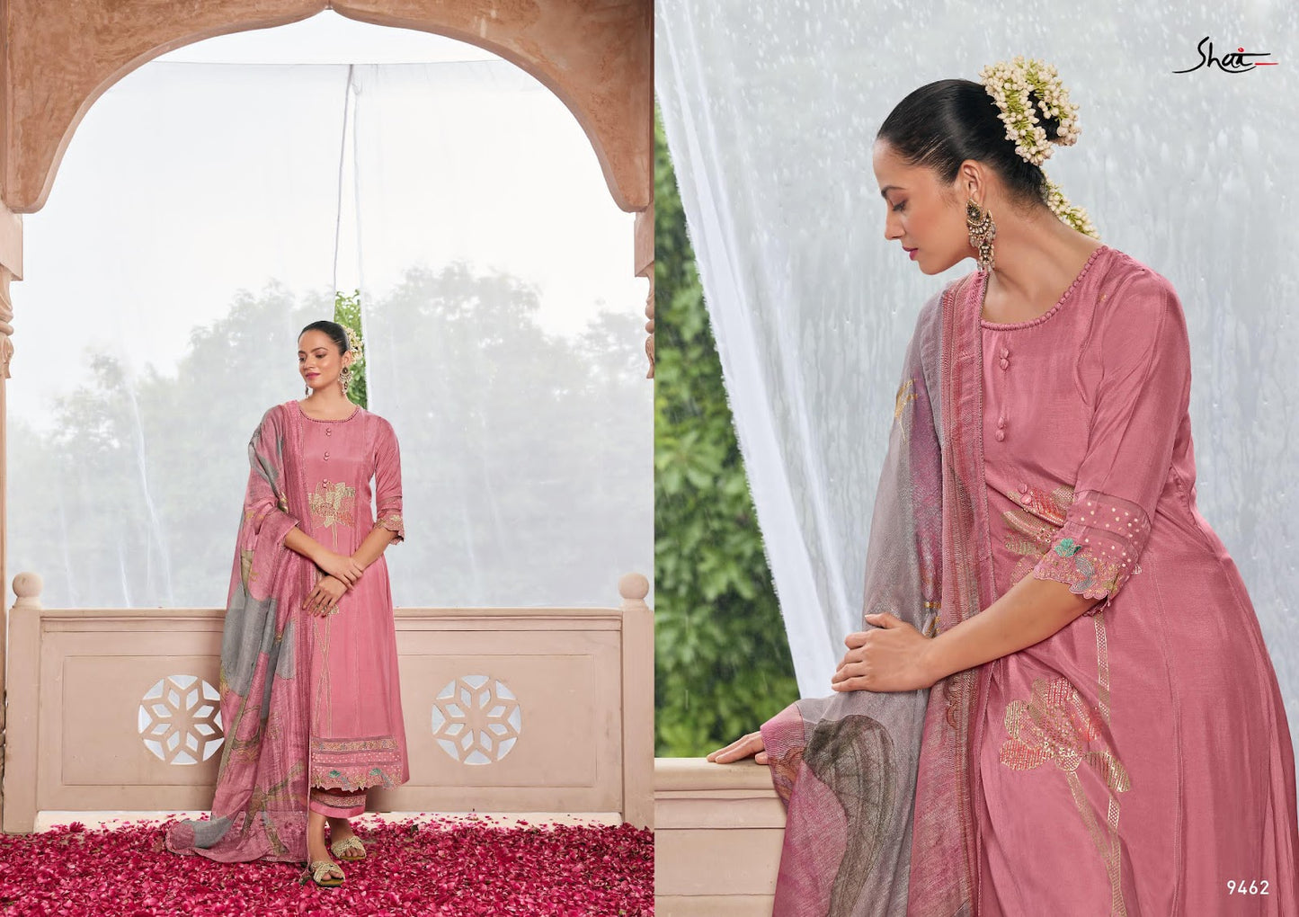 Shahgul Jay Vijay Shai Moga Silk Pant Style Suits Wholesale Price