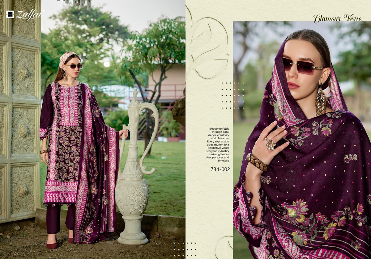 Shahinoor Zulfat Designer Woolen Pashmina Suits Manufacturer Ahmedabad