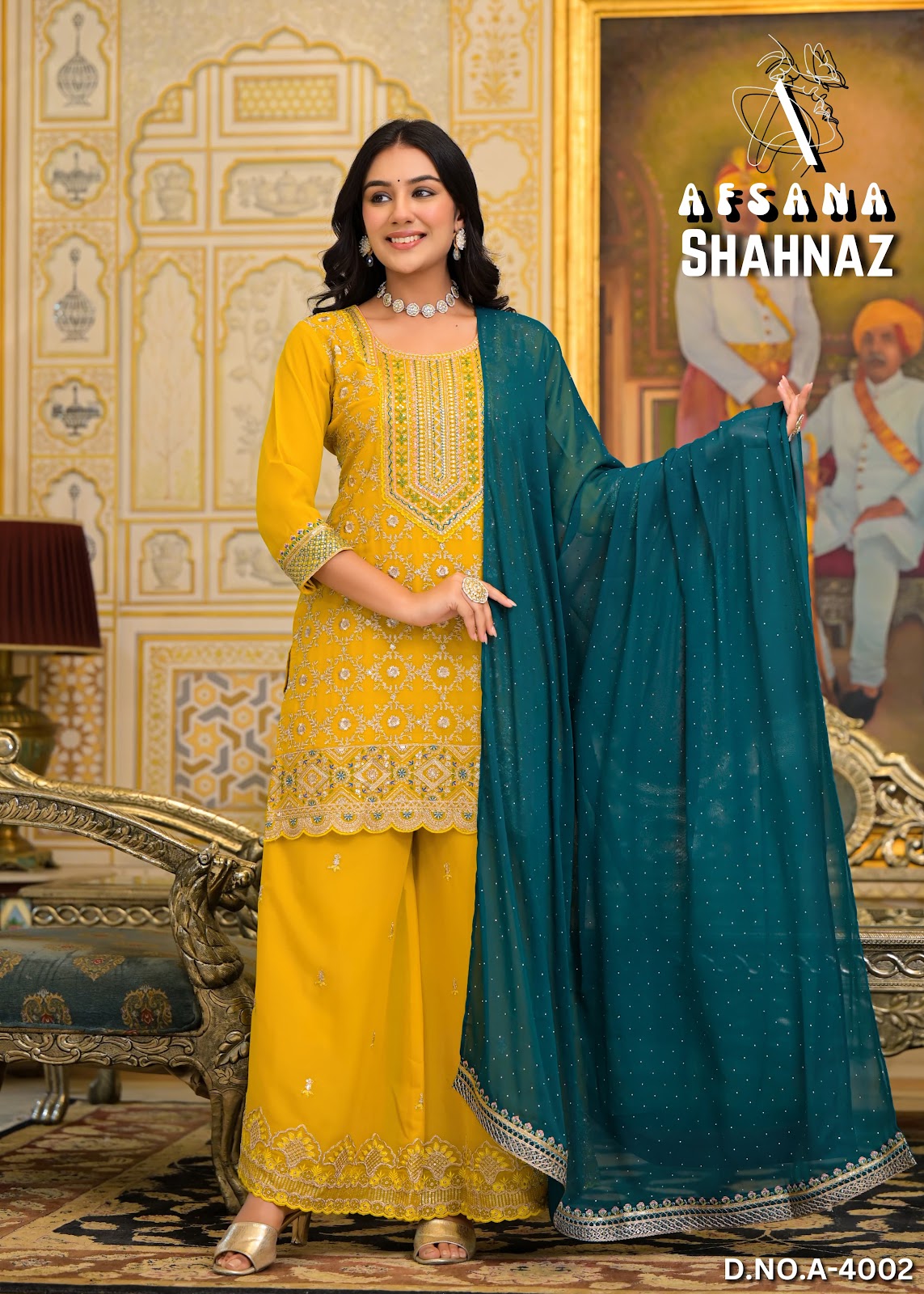 Shahnaz Afsana Simmer Readymade Plazzo Style Suits Wholesale