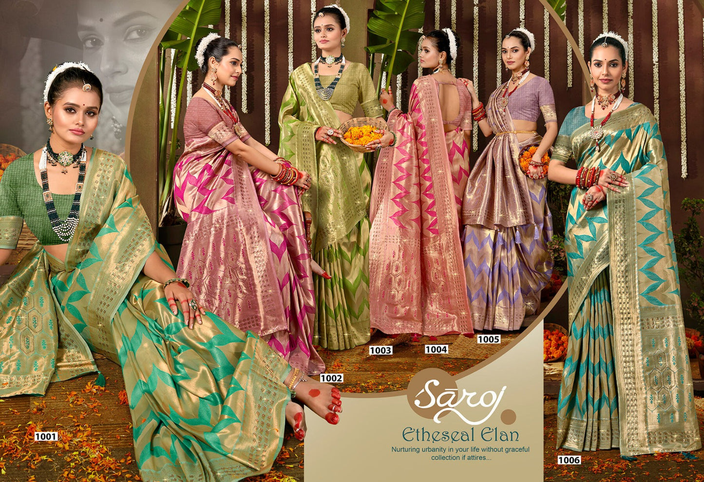 Shahzeen Tissue Swaroski Vol 1 Saroj Satin Sarees Manufacturer India
