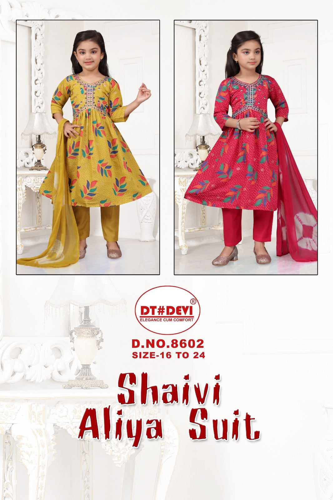 Shaivi-8602 Dt Devi Modal Print Girls Readymade Pant Suits Wholesaler Ahmedabad
