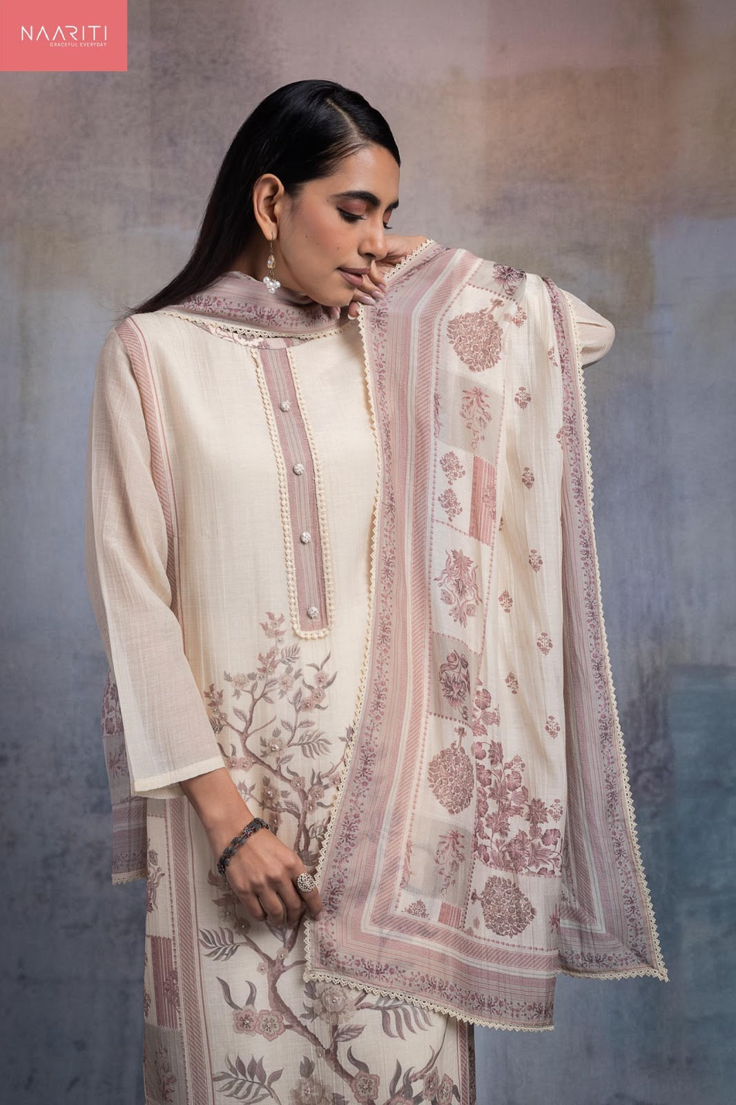 Shakhi Naariti Mul Chanderi Pant Style Suits Wholesale Rate