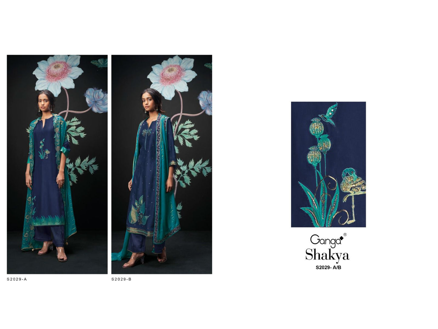 Shakya 2029 Ganga Organza Plazzo Style Suits