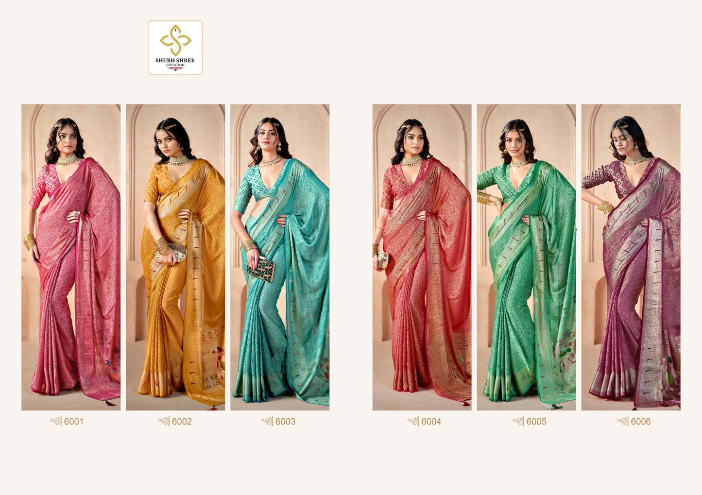 Shaligram Vol 6 Shubh Shree Dull Moss Sarees Supplier Gujarat