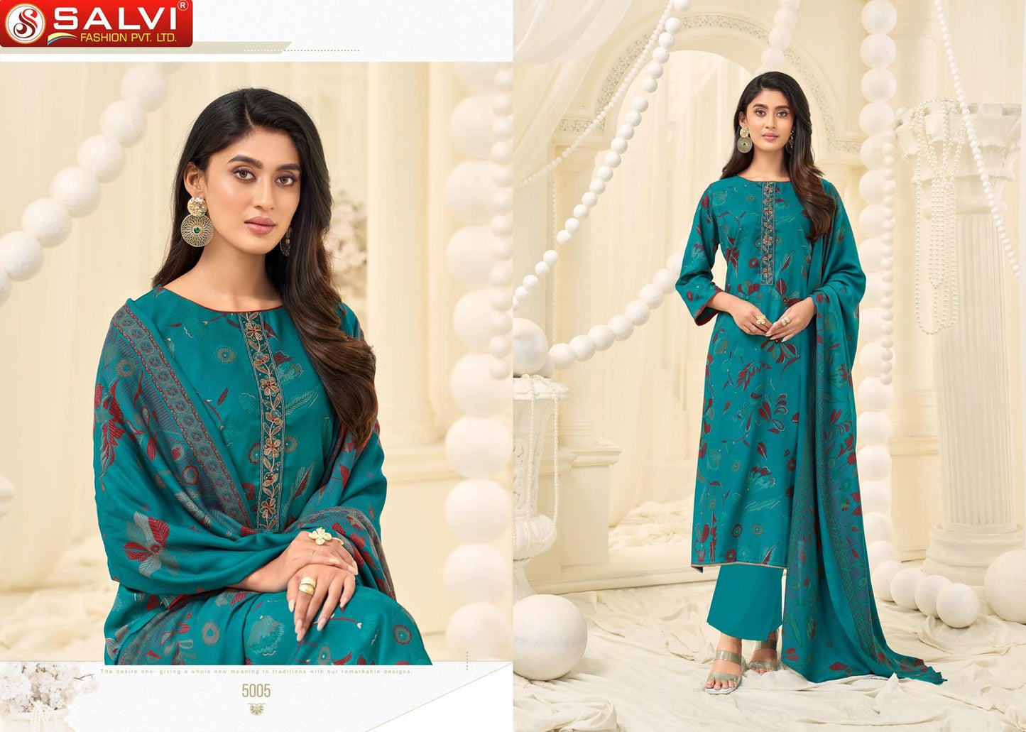 Shalini Winter Vol 5 Salvi Fashion Pure Viscose Pashmina Suits Wholesaler India