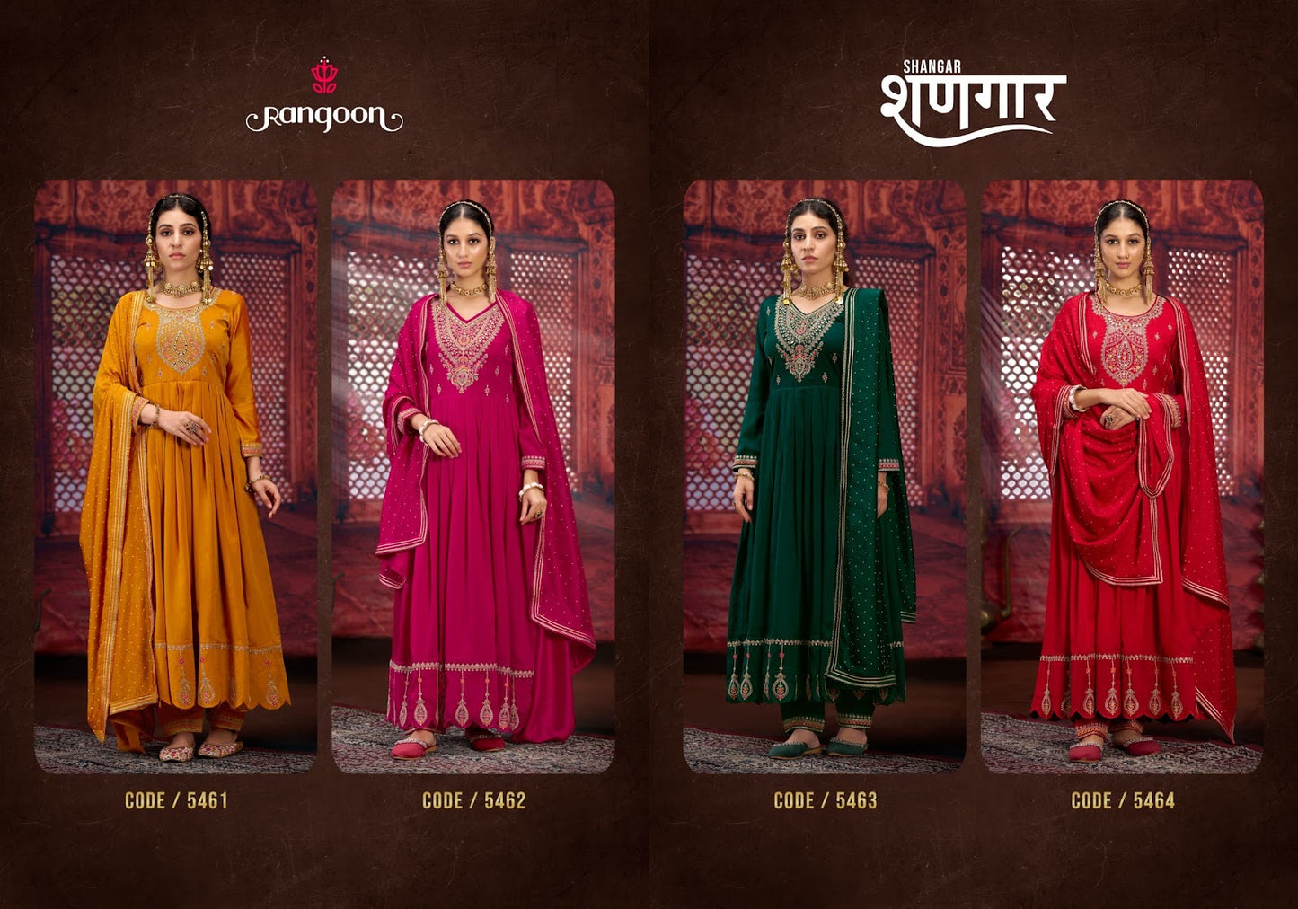 Shangar Rangoon Silk Readymade Anarkali Suits Supplier