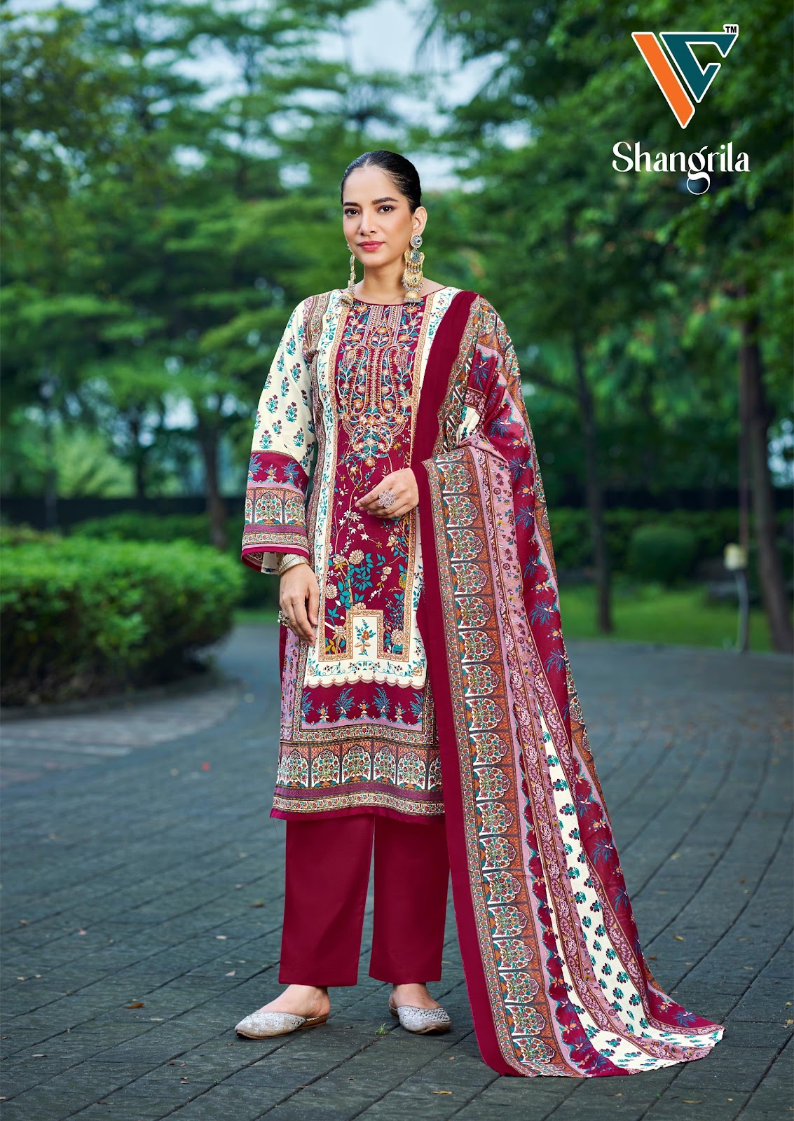 Shangrila Vol 2 Vandana Creation Reyon Karachi Salwar Suits Wholesaler Ahmedabad