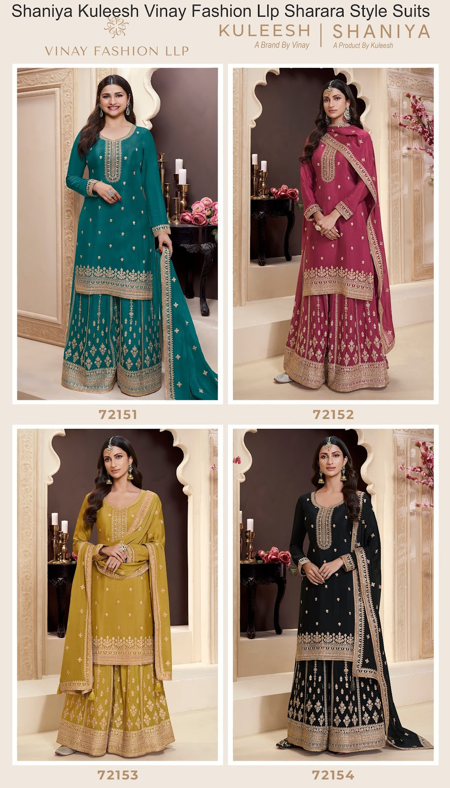 Shaniya Kuleesh Vinay Fashion Llp Chinon Sharara Style Suits Wholesaler Gujarat
